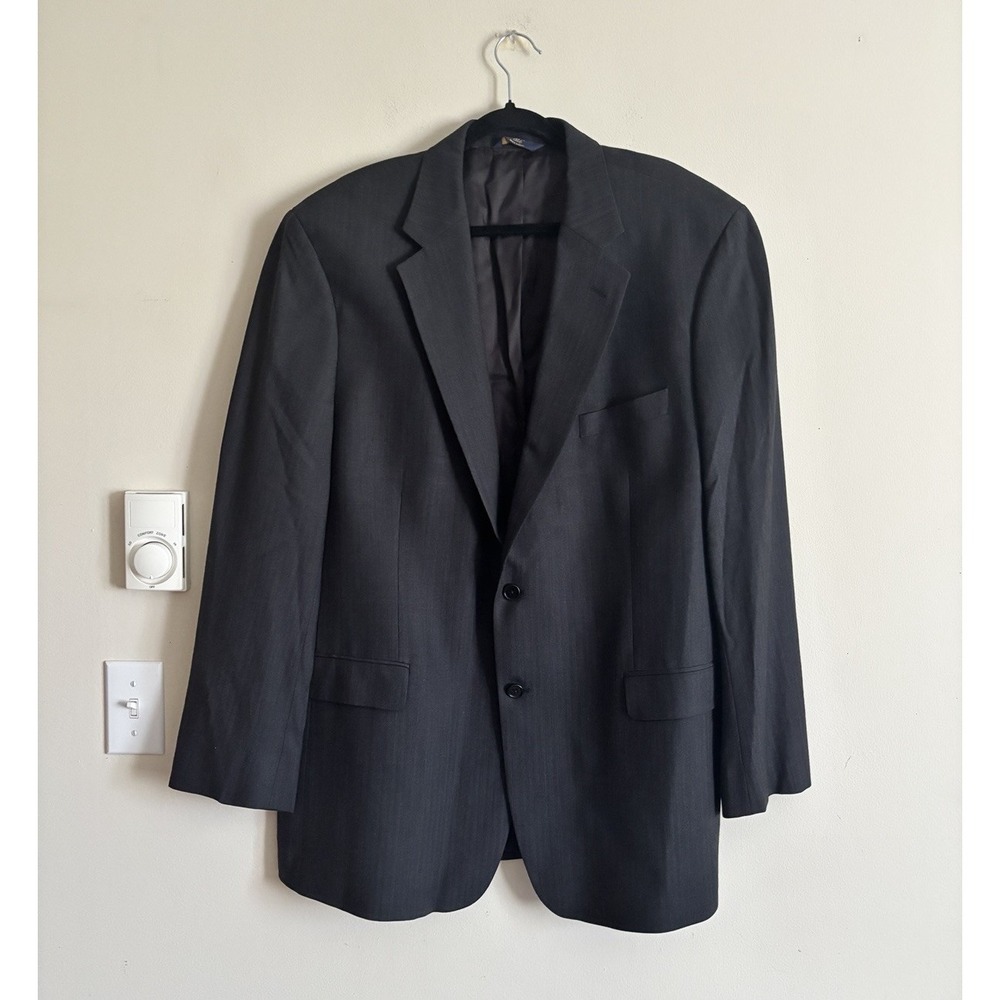 Brooks Brothers 346 Wool Blazer Suit Jacket 46L 46 Long Dark Gray Old Money‎